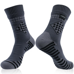 RANDY SUN waterproof argyle dark grey socks for dry feet during hiking and boating