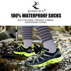 RANDY SUN waterproof knee-high socks worn in-boot scenario showing secure fit