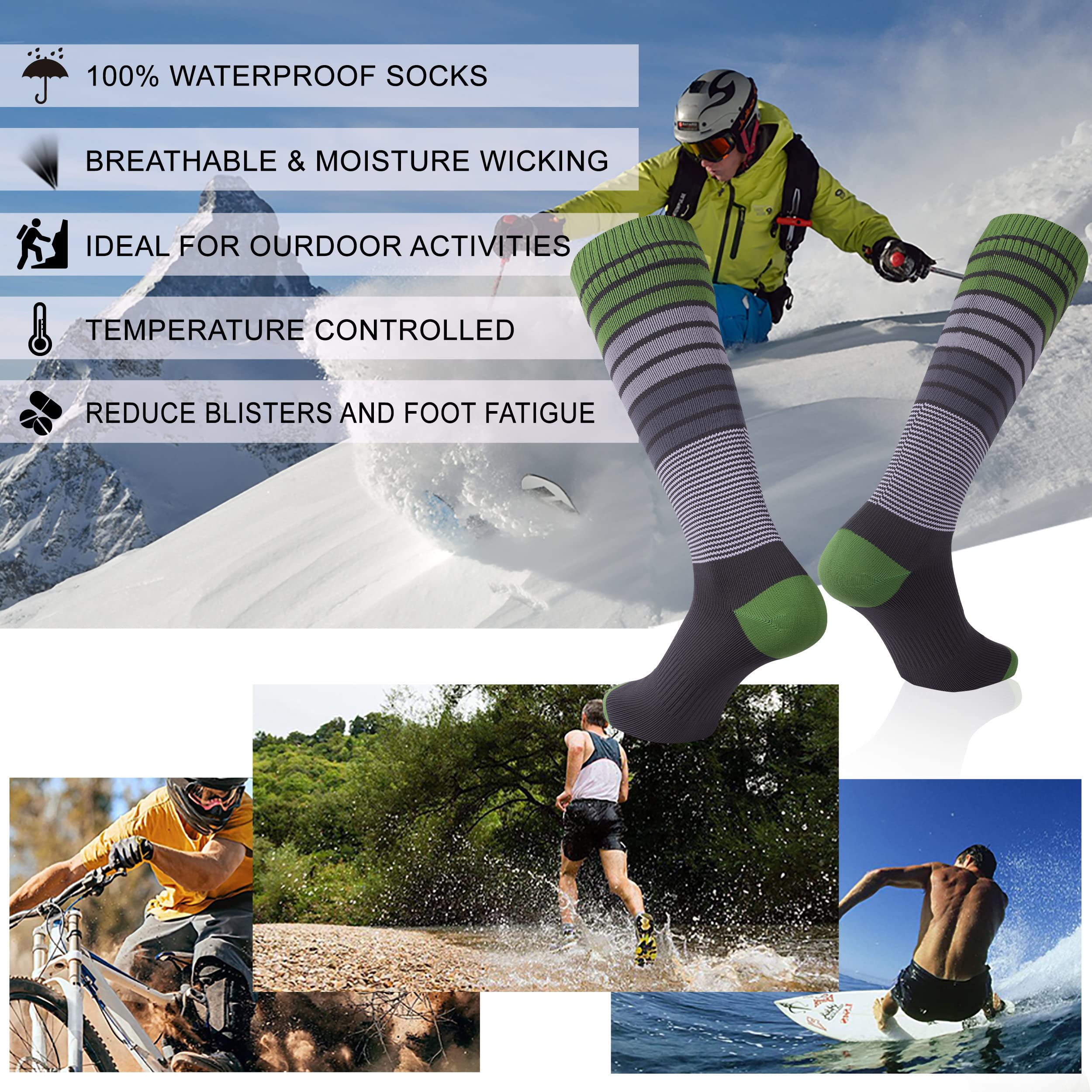 RANDY SUN waterproof socks pack view, ideal for travel and long trips.