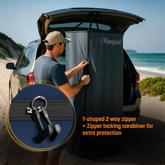 RANGLAND interior hooks help organize clothes and gear inside the tent