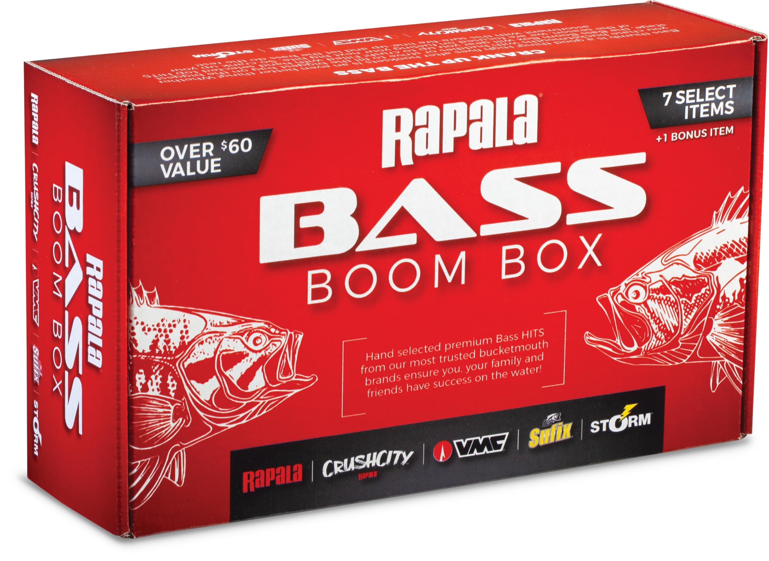 Rapala Bass Boom Box - curated bass lure collection with seven lures and a bonus item