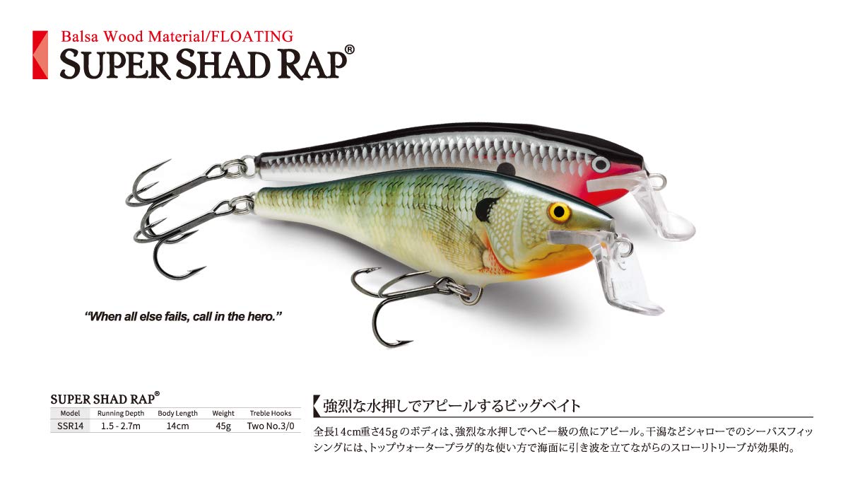 Rapala Big Bait Super Shad Wrap Twilight Zone close-up shows floating lure ready for bass trips