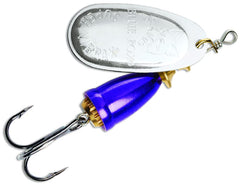 Rapala Blue Fox Classic Vibrax 01 plated 1/8 oz in Silver/Purple for trout attraction.