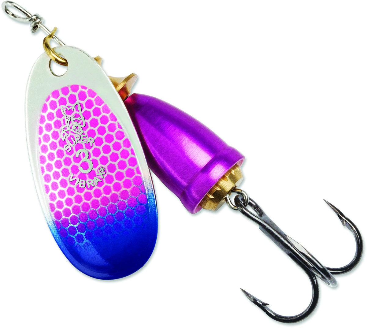 Rapala Blue Fox Vibrax 05 lure with cerise-scale blue-tip UV for enhanced visibility and attraction