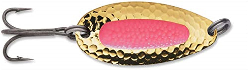 Rapala Blue Fox Pixee Spoon 7/8oz gold/fluorescent red, tailored for deep-water salmon and steelhead.
