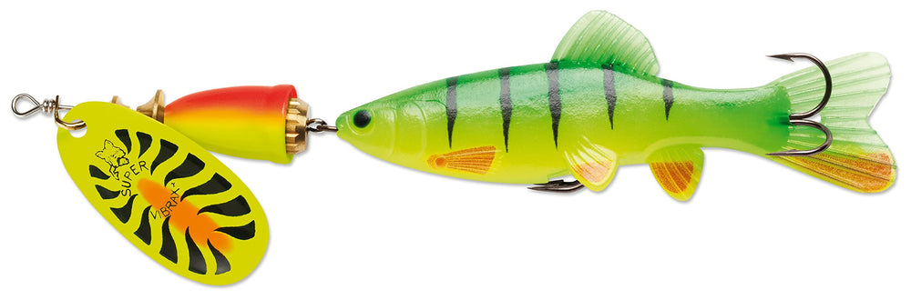 Rapala Blue Fox Vibrax Chaser Firetiger blade spins with powerful vibration to lure pike and bass.