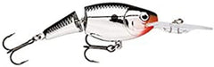 Rapala chrome jointed shad rap lure in water showing action and distressed-minnow cue