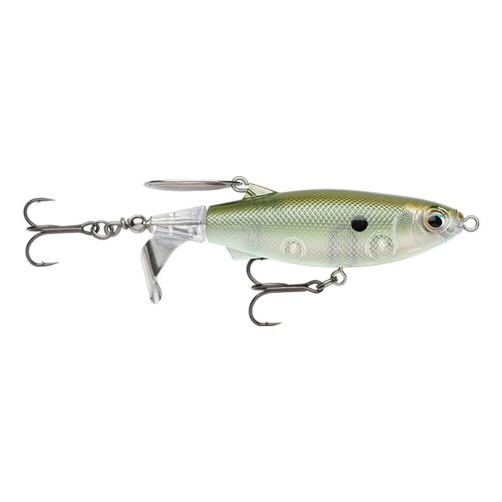 Rapala ClapTail 110 topwater lure delivering surface splash to attract bass.