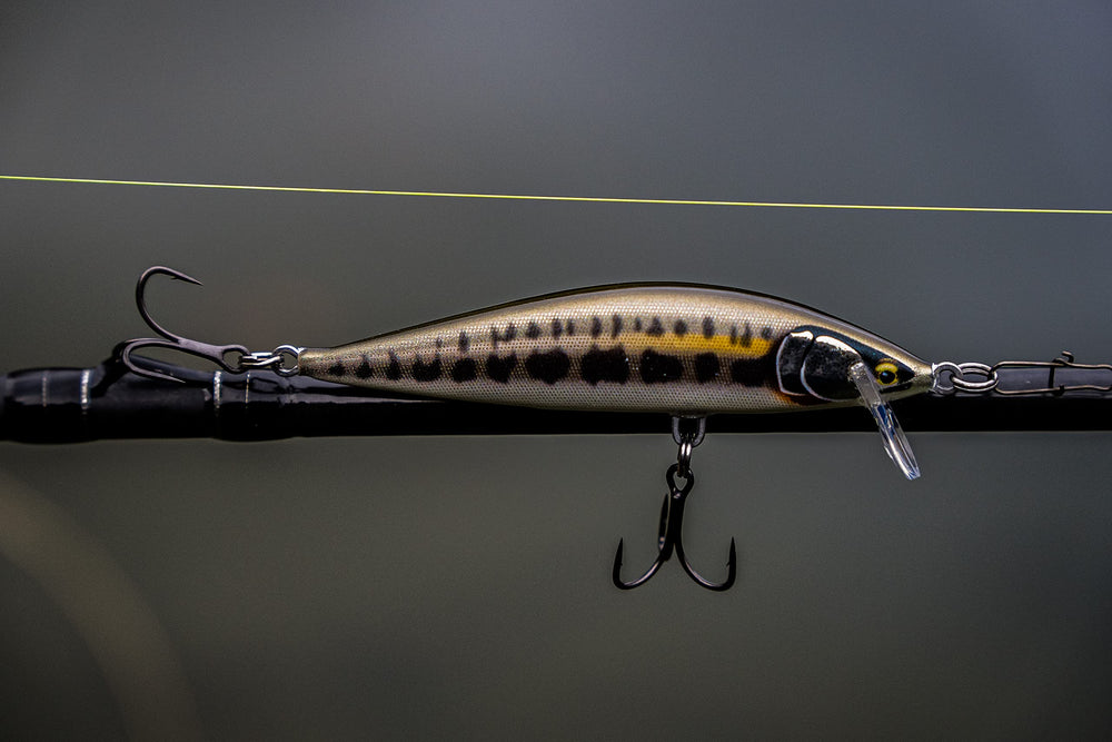 Rapala Countdown Elite 55 Gilded Minnow profile showcases angular body and classic minnow silhouette.