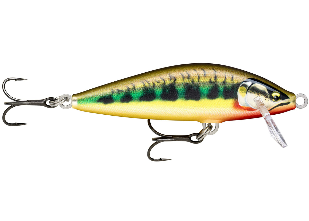 Rapala Count Down Elite 55 gilded vairon front view shows lifelike minnow profile for trout