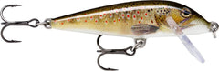 Rapala Countdown lure with two hooks targets precise depths for reliable catches.