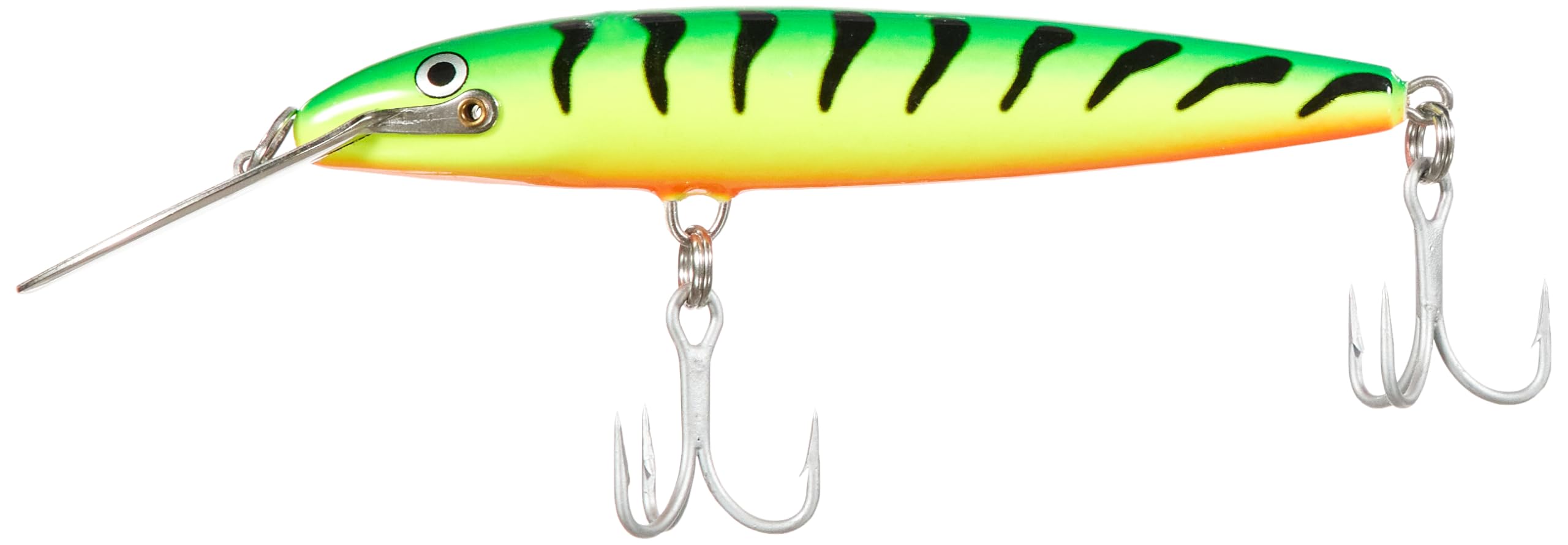 Rapala Countdown Magnum 14 Firetiger front view highlights durable saltwater lure for tough nearshore conditions.