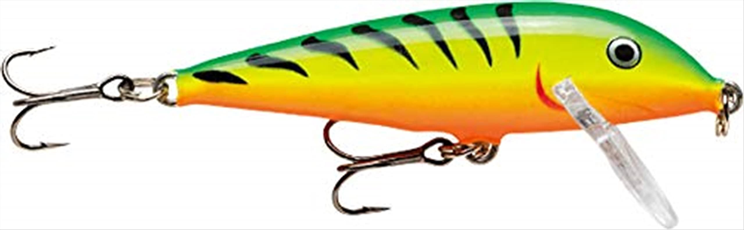 Rapala Count Down Minnow Firetiger, front view, deep-water trout targeting profile.