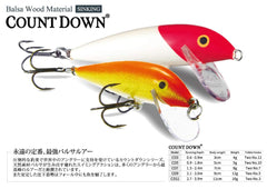 Rapala Count Down Minnow Firetiger, side view, ideal for bass and walleye casting.