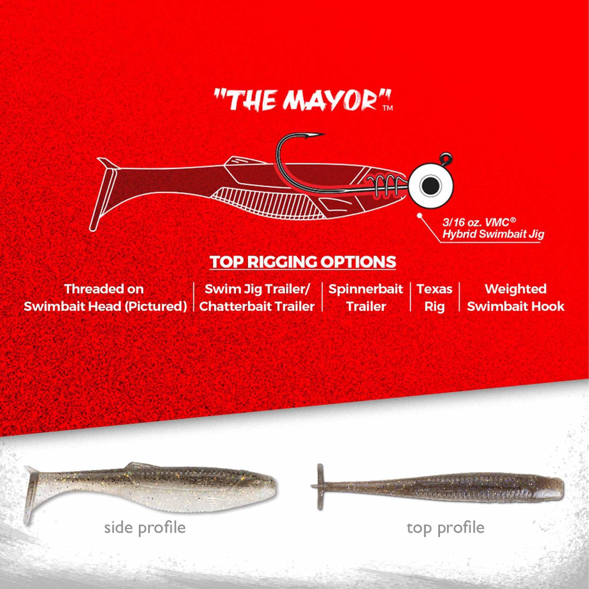 Rapala CrushCity Mayor swimbait enabling versatile presentations on jig heads and underspins