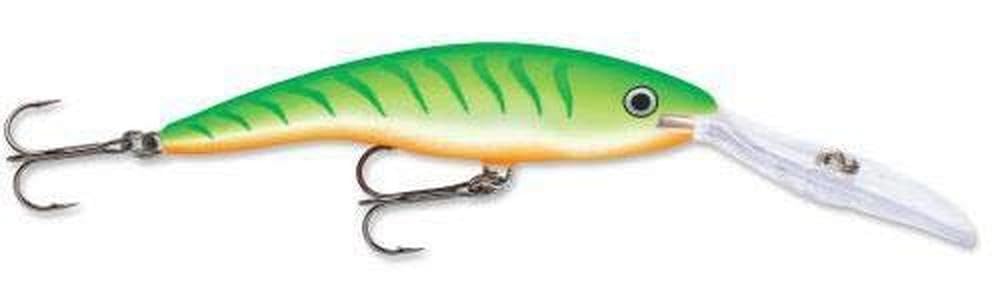 Rapala Deep Tail Dancer 09 bleeding tiger hardware detail for durability.