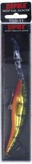 Rapala Deep Tail Dancer 11 Flash Perch features internal rattle for added presence.