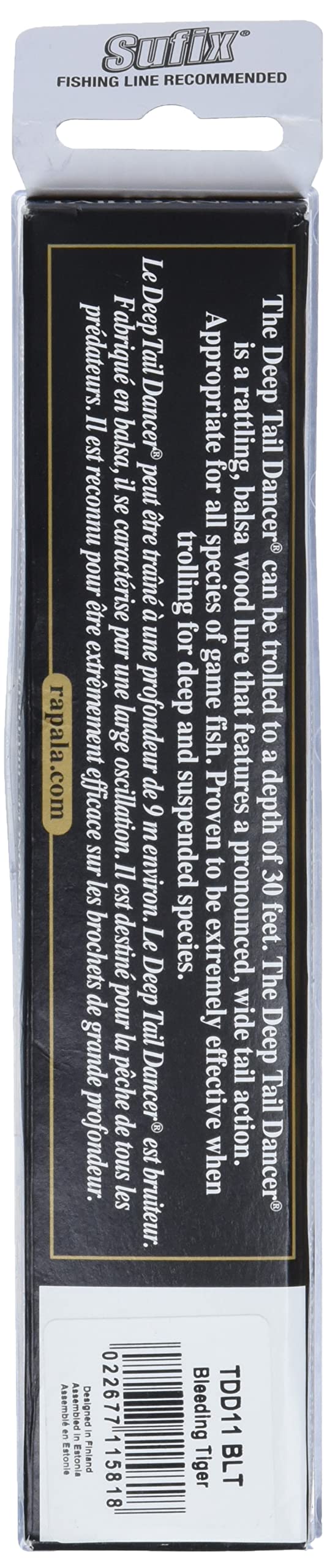 Rapala Deep Tail Dancer 11 lure uses vmc hooks for sharp, durable hookups.