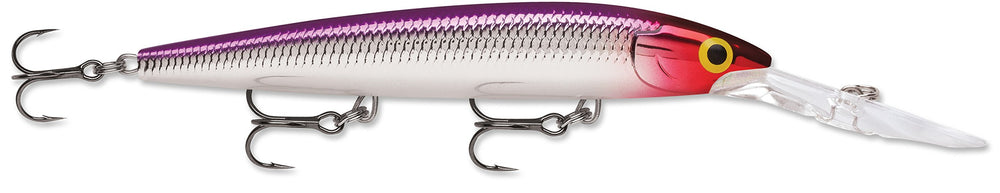 Rapala Down Deep Husky Jerk 12 Purple Clown lure ideal for deep-water casting and trolling