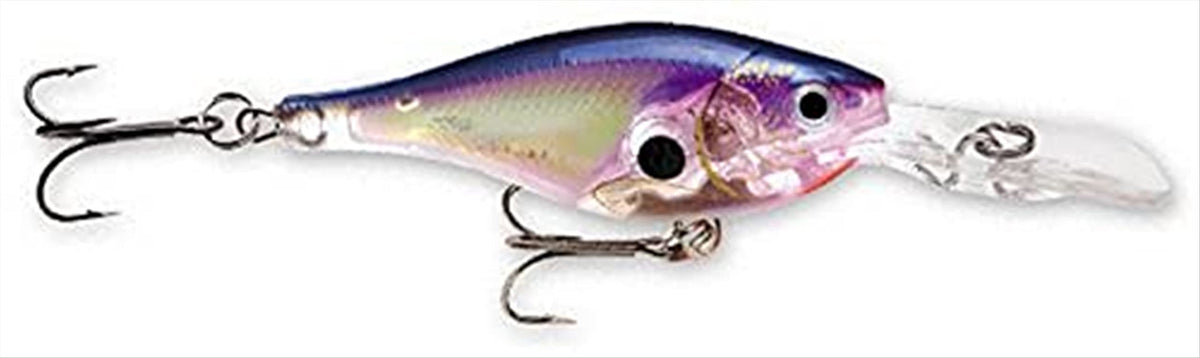 Rapala Glass Shad Rap 07 lure with glass purple finish for natural appeal in bright or low light