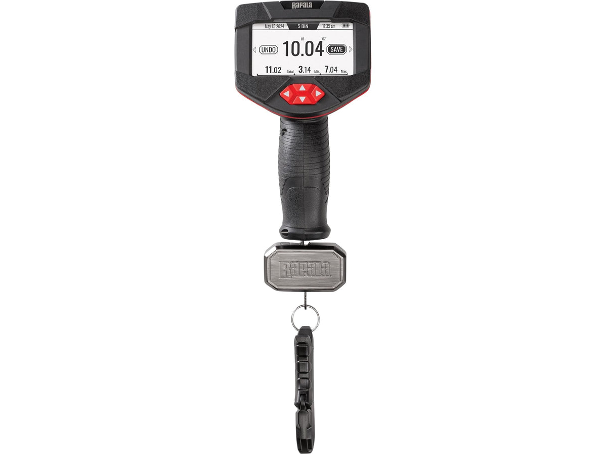 Rapala High Vis Digital Scale 20lb display provides quick weight readings.