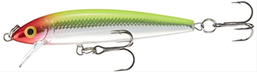 Rapala Husky Jerk 08 clown lure for casting or trolling with loud rattles and steady tracking