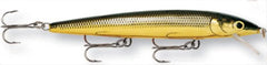 Rapala Husky Jerk 10 gold lure with loud rattles for long casts and steady action