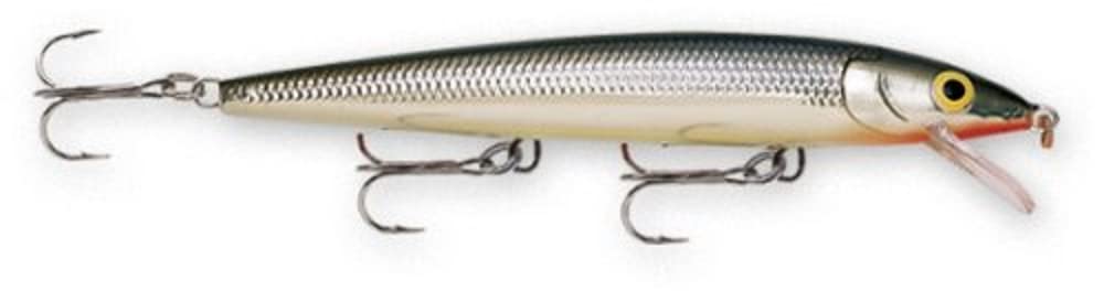 Rapala Husky Jerk suspending jerkbait in silver finish, ideal for bass, walleye, and pike.