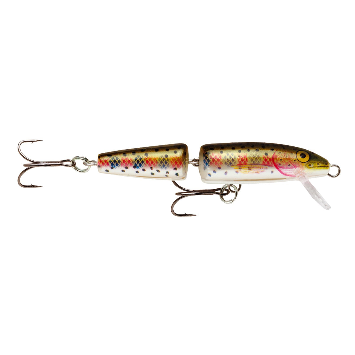 Rapala J11RT Rainbow Trout jointed lure offers lifelike action and long casts for enticing retrieves.