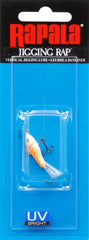 Rapala Jigging Rap 02 Orange Tiger UV lure for precise jigging and enticing reactions