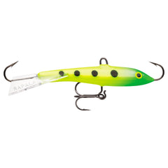 Rapala Jigging Rap 05 Glow Slimy Lime lure for multi-species jigging and ice fishing versatility