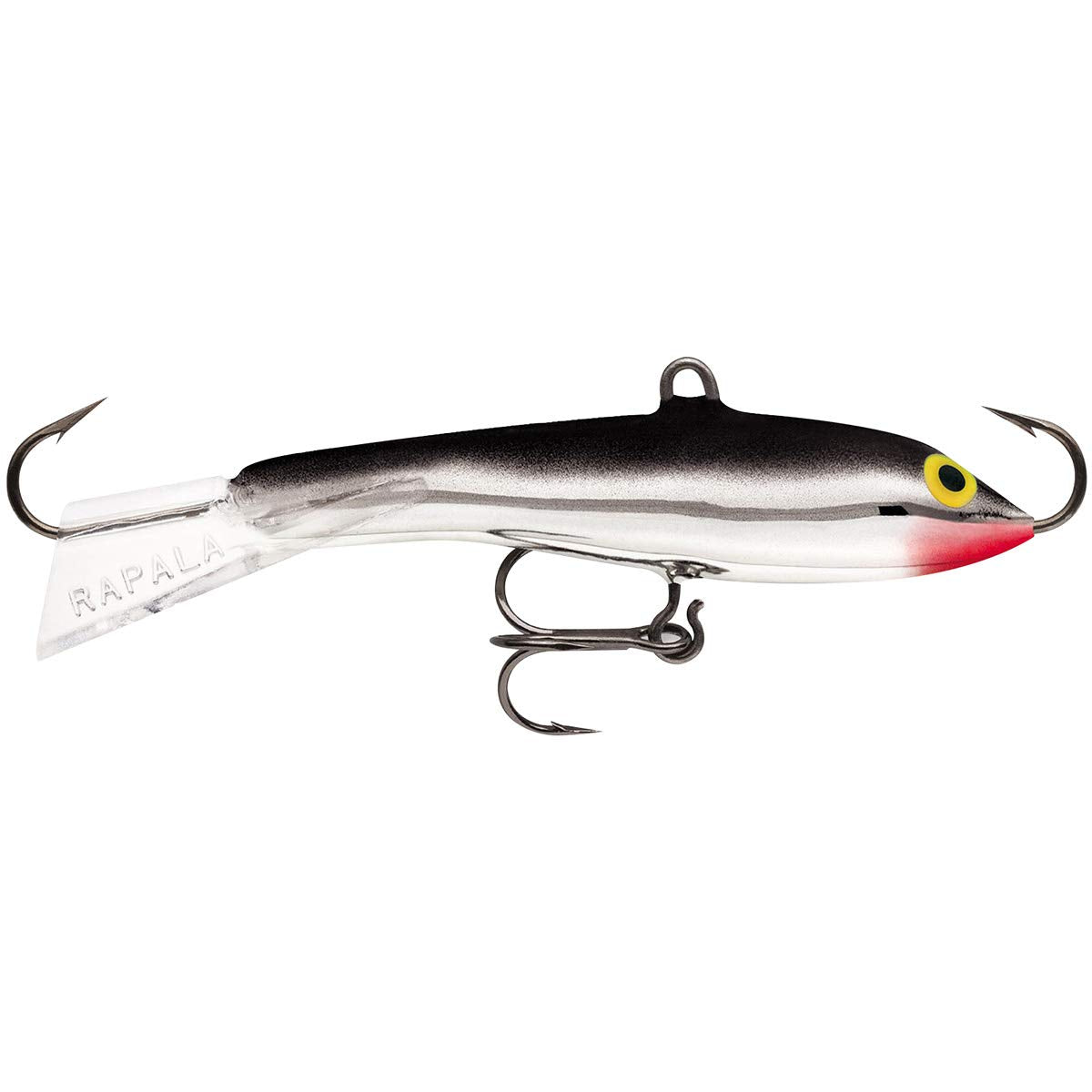Rapala Jigging Rap 05 silver lure close-up highlighting minnow profile for freshwater jigging