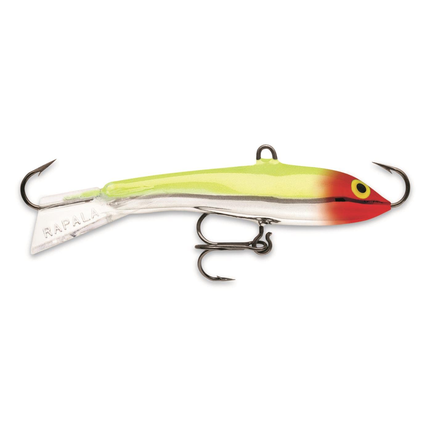 Rapala Jigging Rap 09 Clown front view with lifelike minnow profile for jigging action
