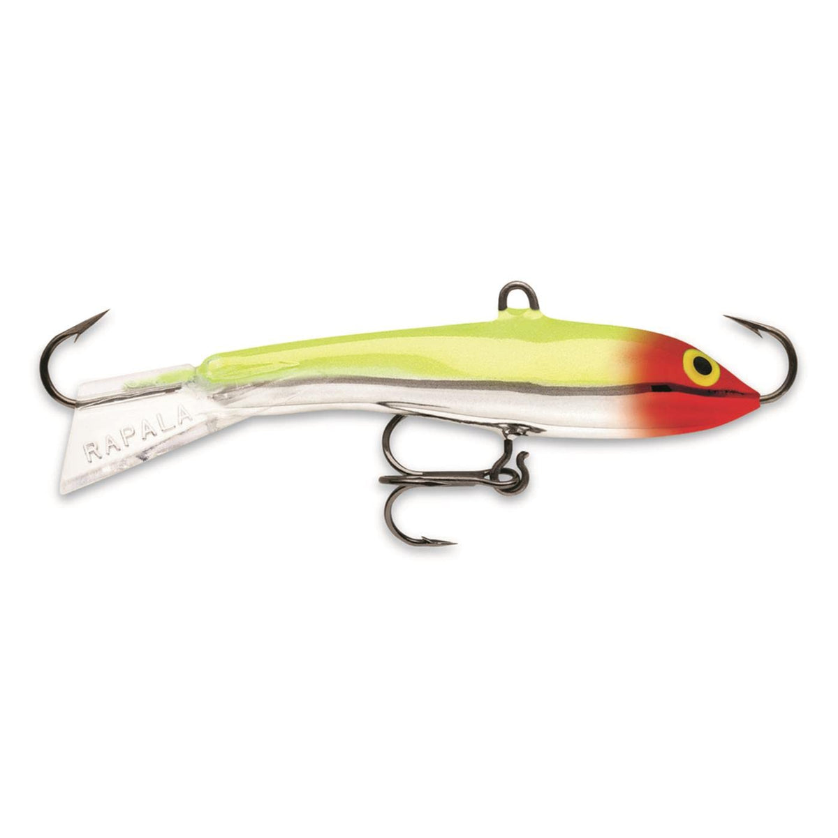 Rapala Jigging Rap 09 Clown front view with lifelike minnow profile for jigging action