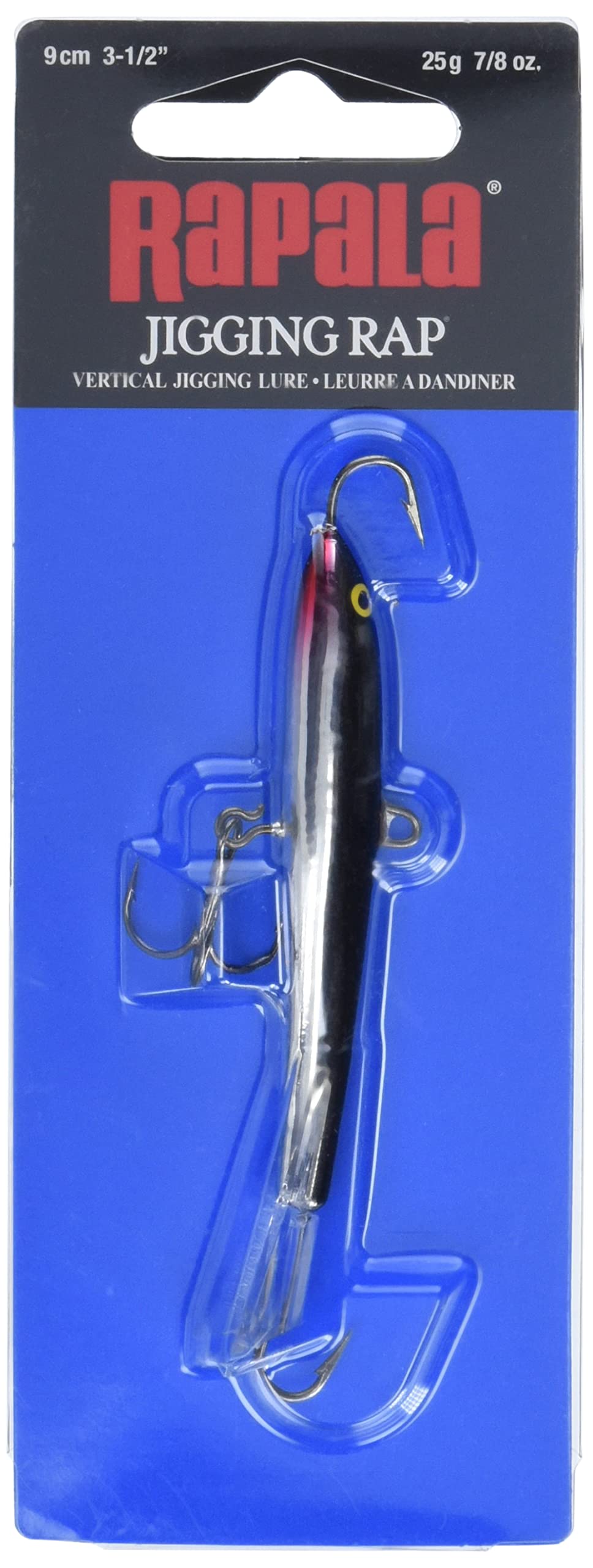 Rapala Jigging Rap 09 Silver glow color attracts bites in low light.