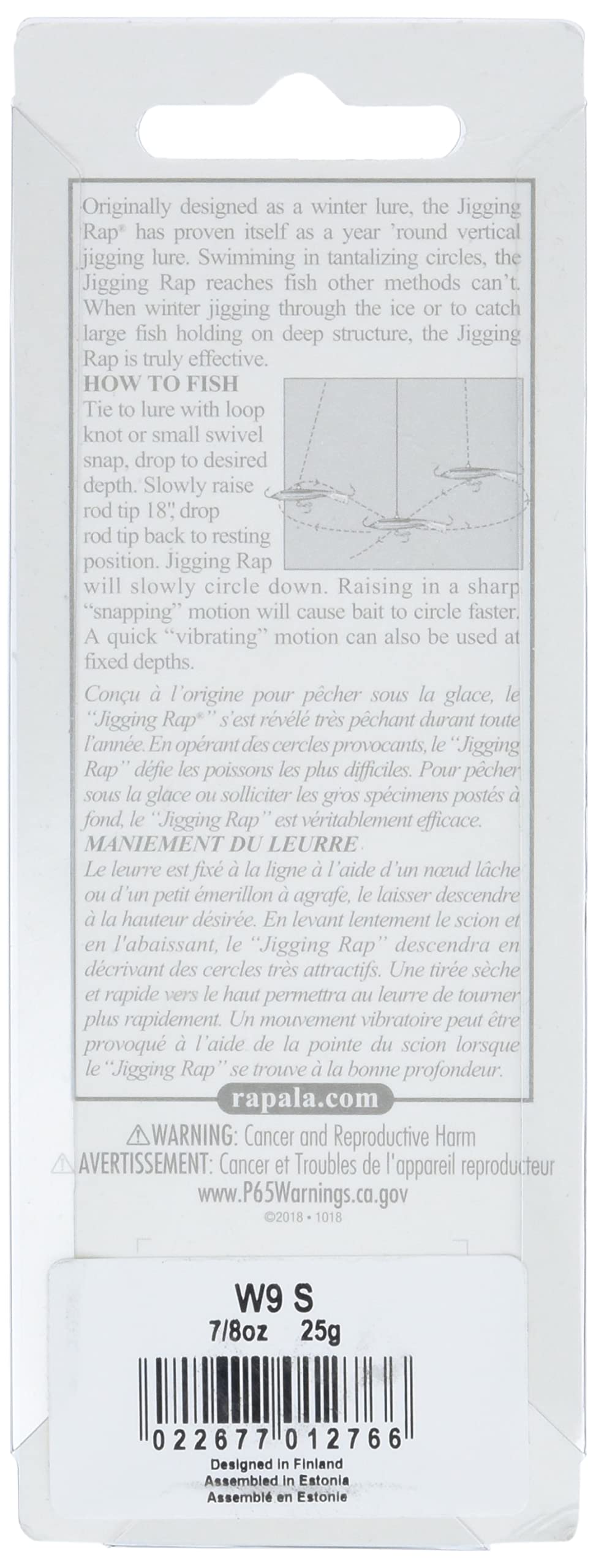 Rapala Jigging Rap 09 Silver single reversed hooks improve hookups.
