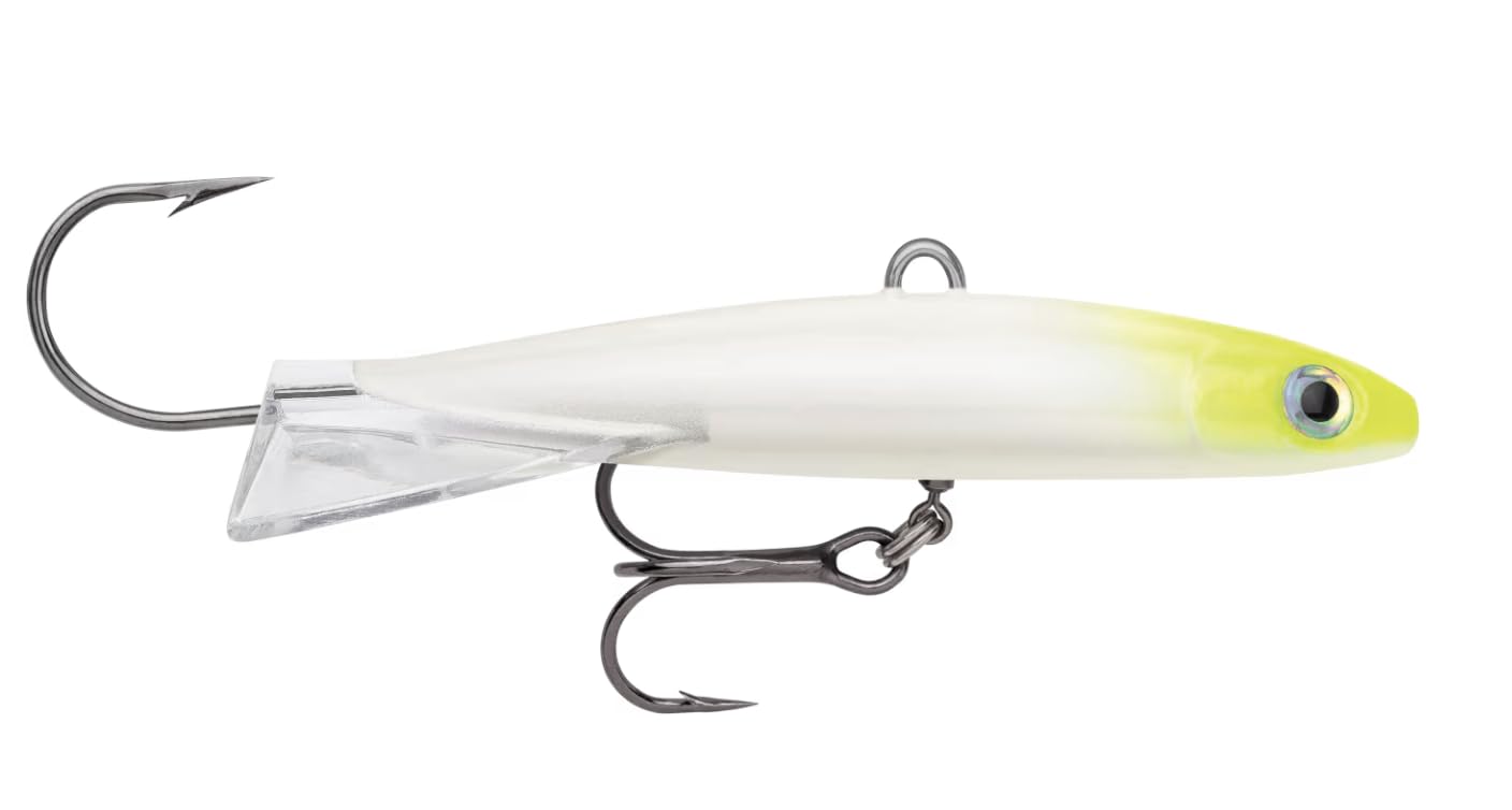 Rapala Jigging Rap Magnum glow lure ready for ice fishing and multi-species success