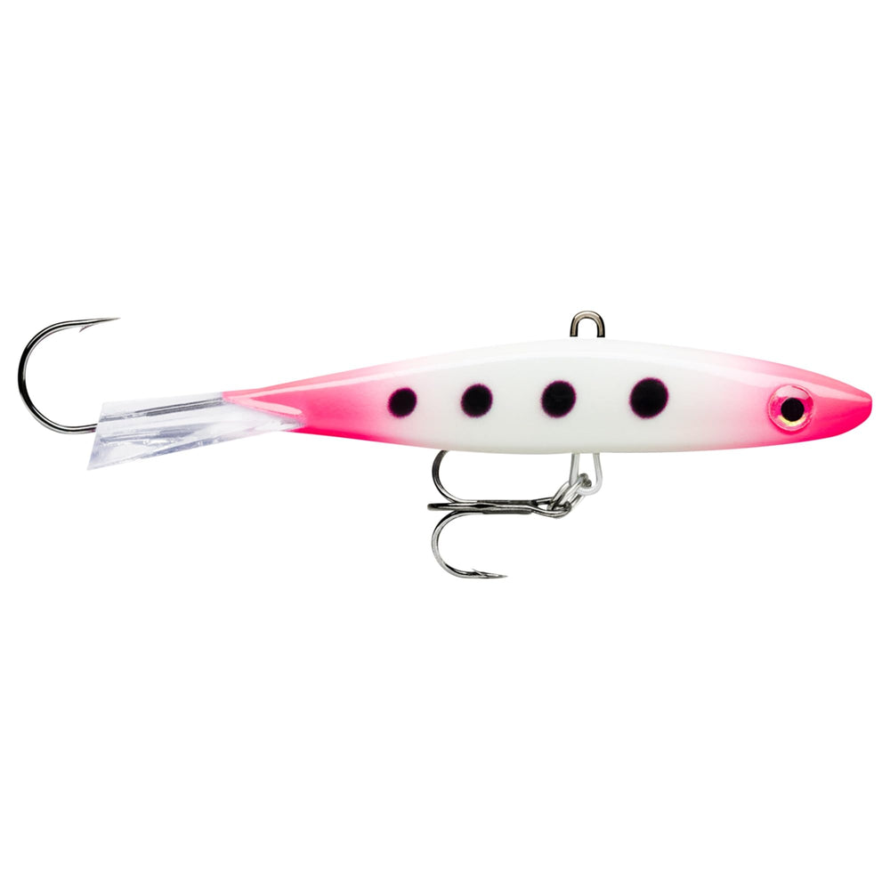 Rapala Jigging Shadow Rap 09 Glow Pink Squirrel lure ideal for vertical jigging to attract walleye and pike