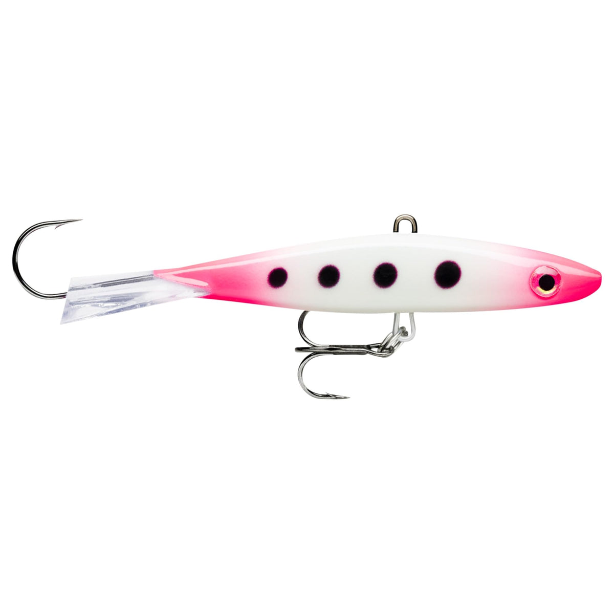 Rapala Jigging Shadow Rap 09 Glow Pink Squirrel lure ideal for vertical jigging to attract walleye and pike