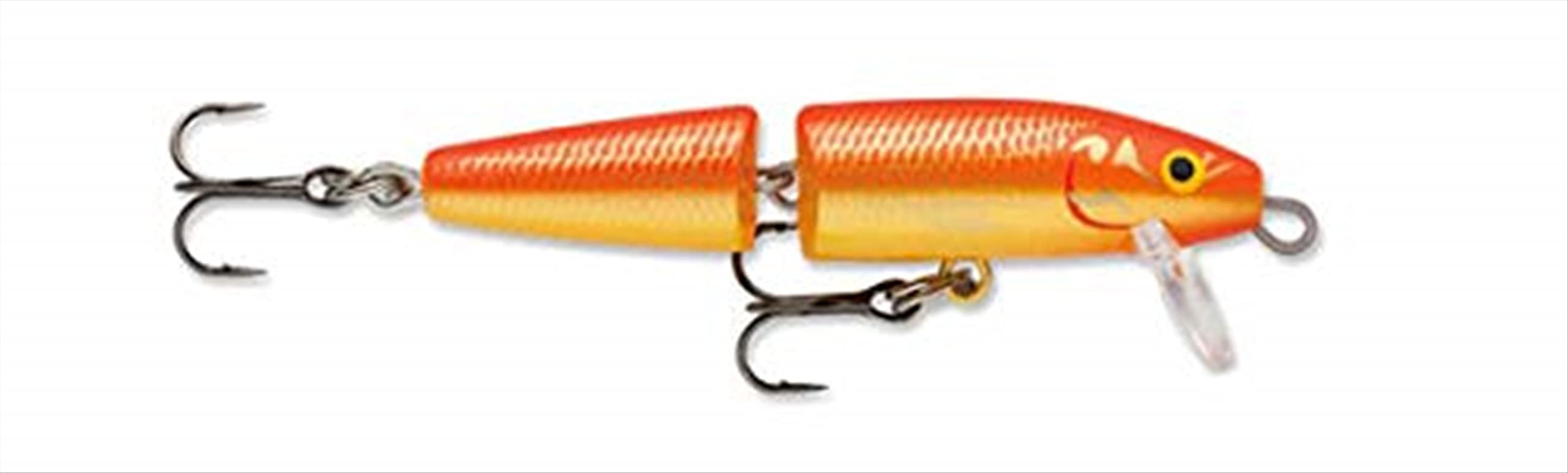Rapala Jointed 11 gold lure showing baitfish-in-distress action for freshwater casting and trolling