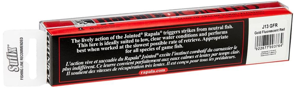 Rapala Jointed 13 GFR lure in-water action closeup highlights jointed body for lifelike motion.