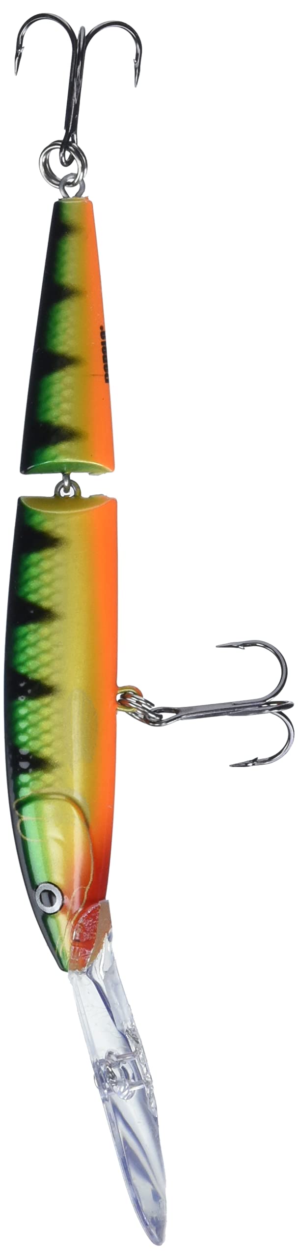 Rapala Jointed Deep Husky Jerk 12 Perch front view shows lure silhouette for perch targeting