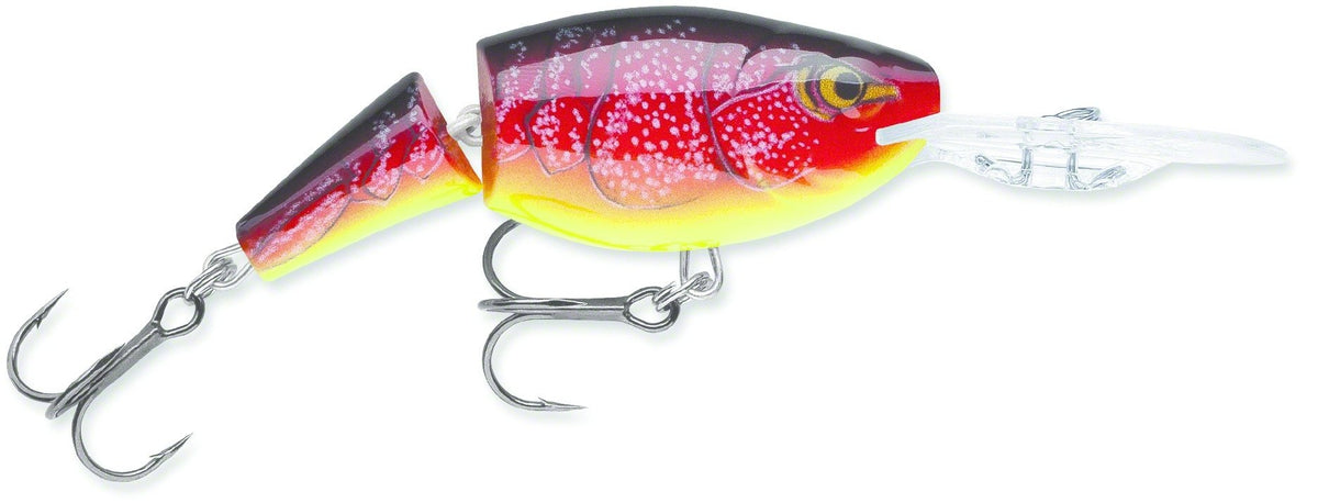 Rapala Jointed Shad Rap 05 Redfire Crawdad lure front-angle view for casting versatility
