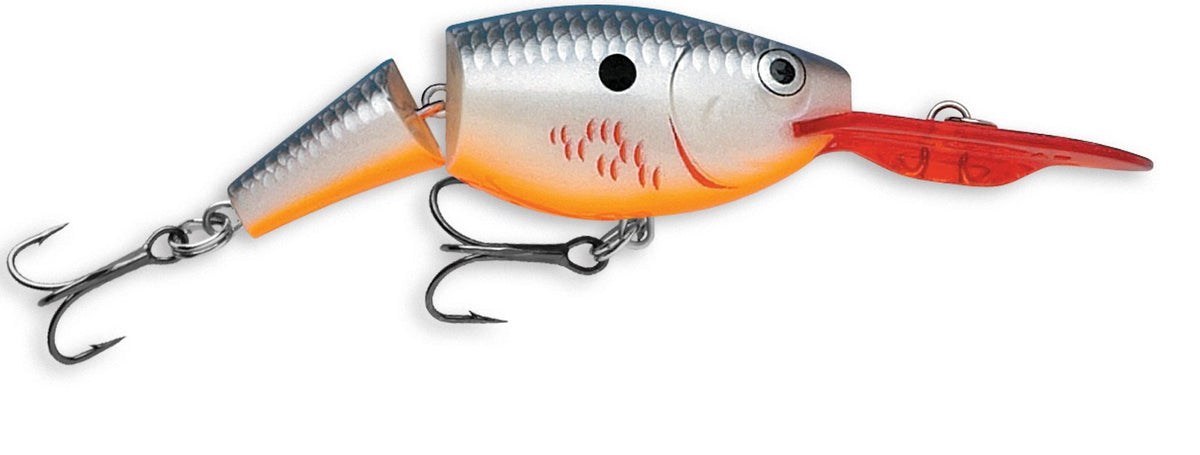 Rapala Jointed Shad Rap 07 Bleeding Original Shad lure showing lifelike wounded-bait swim for enticing strikes