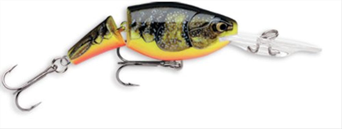 Rapala Jointed Shad Rap 07 Fire Crawdad—lively swim action to attract wary bass.