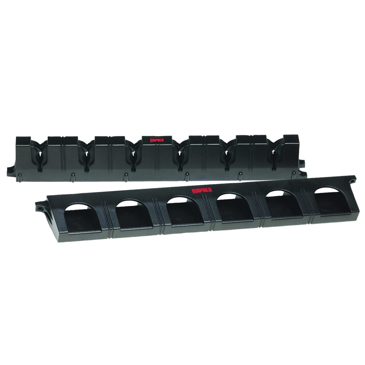 Rapala Lock 'n' Hold Rod Rack (Black) securely holds up to six rods for easy organization.
