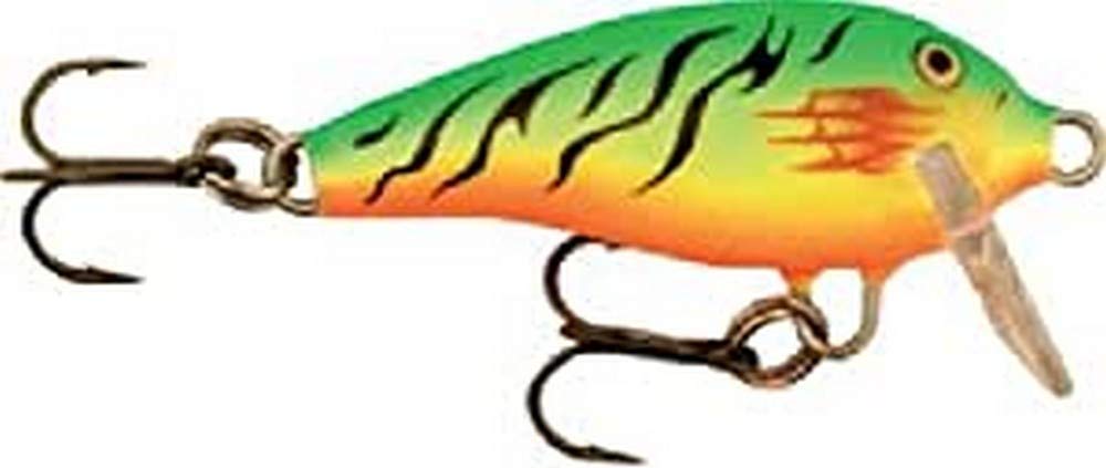 Rapala Mini Fat Rap 03 Firetiger lure showing tight swimming action for trout and panfish