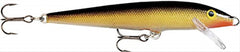 Rapala Original Floater 07 gold lure side view showing lifelike minnow action