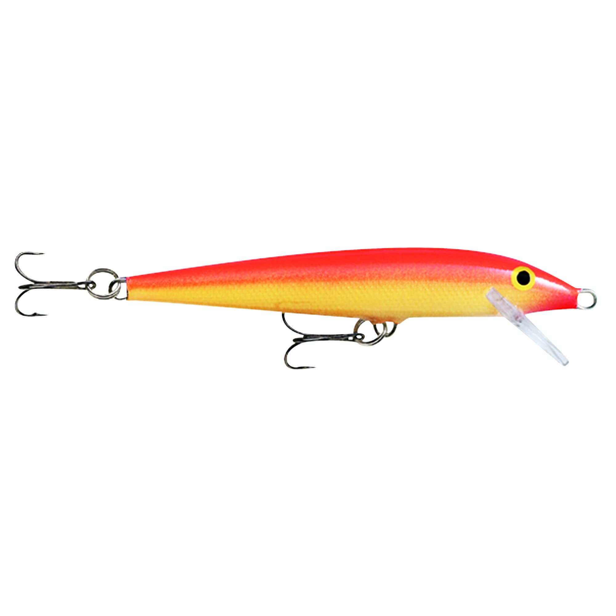 Rapala Original Floater 09 in Gold Fluorescent Red for versatile topwater and shallow-water fishing