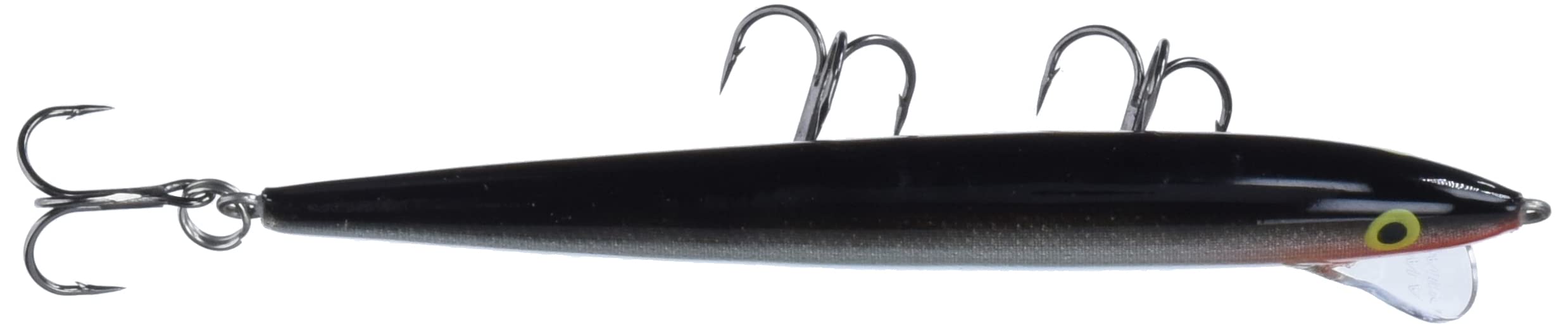 Rapala Original Floater 11 Silver top view highlights slim body for surface twitching.